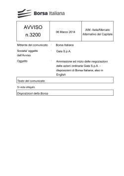 AVVISO n.3200 - Borsa Italiana