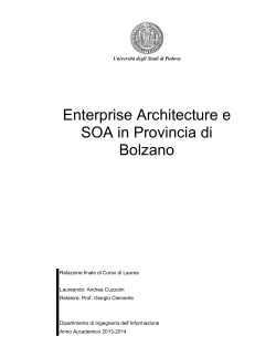 Enterprise Architecture e SOA in Provincia di Bolzano