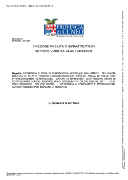 direzione mobilita, e infrastrutture settore viabilita, alba e mondovi