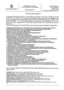 Leggi Avviso - Provincia di Potenza