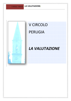 LA VALUTAZIONE - Direzione Didattica V Circolo Perugia