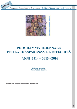 Il Programma triennale per la trasparenza 2014-2016