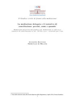 Buffone SSM Mediazione ex Officio e Proposta del