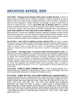 ARCHIVIO AVVISI SSM - Sistema Sosta e Mobilità SpA