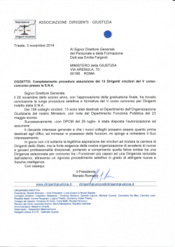 Lettera al DG - Associazione Dirigenti Giustizia