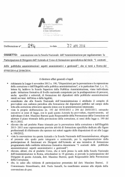 Deliberazione n° Q» q in data OGGETTO: convenzione con la