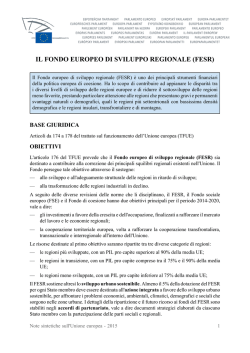 Il Fondo europeo di sviluppo regionale (FESR)
