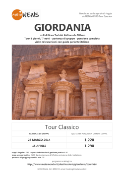 GIORDANIA - Metamondo Tour Operator
