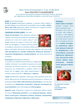 Bollettino fitosanitario n 7 del 14-8-2014 Pollino e