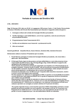 Verbale direttivo n. 36 del 16.01.2014