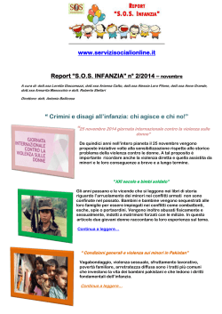 Report “SOS INFANZIA” n° 2/2014 – novembre