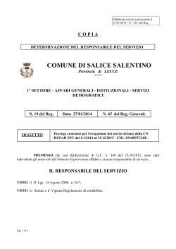 File: Determina n.65 - Comune di Salice Salentino