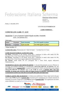 COMUNICATO GARE N° 12/15 - Federazione Italiana Scherma