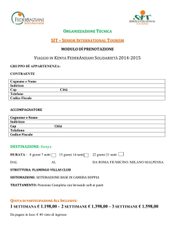 SIT – S 1 SETTIMANA € 1.198,00 - 2 SETTIMANE € 1.398,00 – 3
