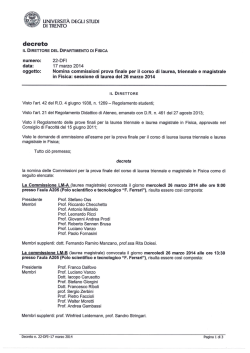 decreto - Università degli Studi di Trento