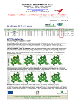 VIGNAIOLI BERGAMASCHI S.C.A. Bollettino n. 21, 28-08-2014