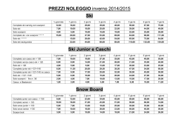 prezzi noleggio inverno 2014/2015