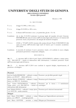 provvedimenti di nomina - Università degli Studi di Genova