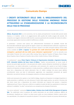 I crediti di deteriorati delle SME: il Miglioramento del Processo di