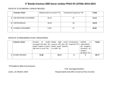 3° Bando Erasmus SMS borse residue POLO DI LATINA 2014-2015