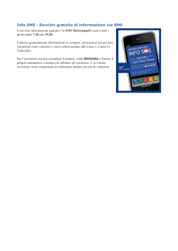 Info SMS - Servizio gratuito di informazione via SMS
