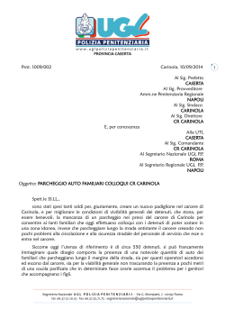 1 Prot. 1009/002 Carinola, 10/09/2014 Al Sig. Prefetto CASERTA Al