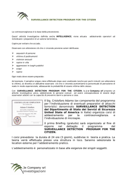 Il Sig. Cristofaro Adamo (ex componente del