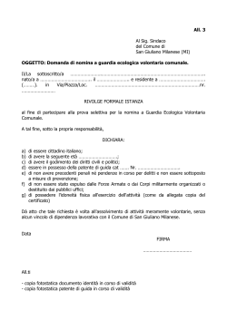 All. 3 Al Sig. Sindaco del Comune di San Giuliano Milanese (MI