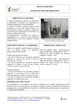 GRANULOMETRIA (PARTICLE SIZE DISTRIBUTION) OBIETTIVO