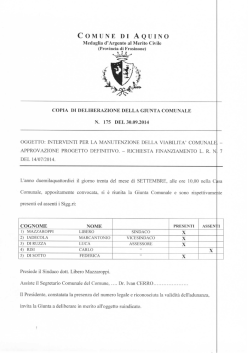 delibera g.c. n. 175/2014 interventi per la manutenzione della viabilita