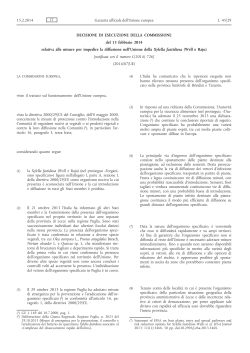 Decisione di esecuzione della Commissione, del 13 febbraio 2014