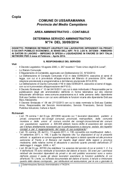 Determina Servizio Amministrativo n°74/2014