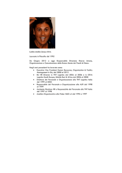 ILARIA MARIA DALLA RIVA Laureata in Filosofia dal 1995 Da Giugno