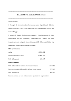 Relazione Bilancio Civile solo Garda Uno 2012 – Collegio Sindacale