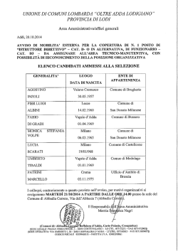 ELENCO AMMESSI CAT. D - Unione di Comuni Lombarda Oltre