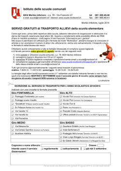 Iscrizione servizio trasporto SE 2014/15