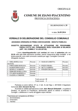 Stato di attuazione dei programmi 2014