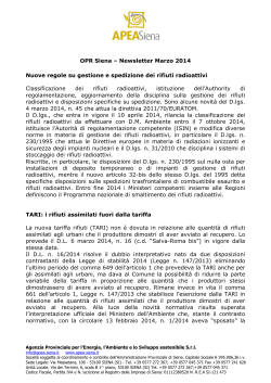 OPR Siena – Newsletter Marzo 2014 Nuove regole su