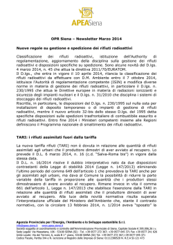 OPR Siena – Newsletter Marzo 2014 Nuove regole su