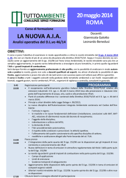 LA NUOVA A.I.A. 20 maggio 2014 ROMA