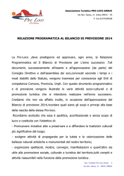 Relazione sul Bilancio di Previsione 2014