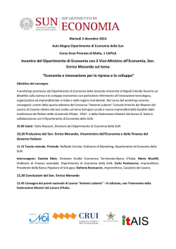 Incontro del Dipartimento di Economia con il Vice