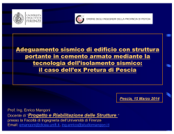 Lezione del 15 marzo 2014 tenuta dal Prof. Ing. Enrico Mangoni