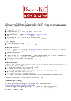 Bourse de recherche pour jeunes docteurs internationaux en