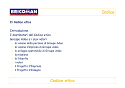 Indice Codice etico - Bricoman Italia