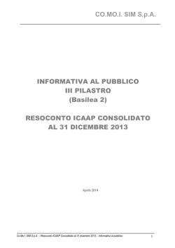 Basilea 2 - III Pilastro - Informativa al pubblico