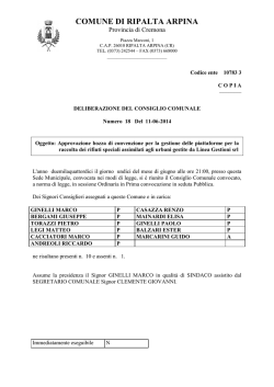 Deliberazione di C.C. n. 18 anno 2014