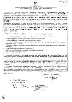 Procedura di interpello per la copertura di un incarico dirigenziale di
