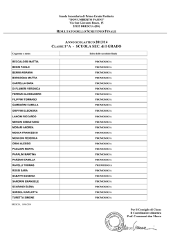 CLASSE 1^A - SCUOLA SEC. di I GRADO