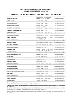 ORARIO DI RICEVIMENTO DOCENTI SEC. 1° GRADO